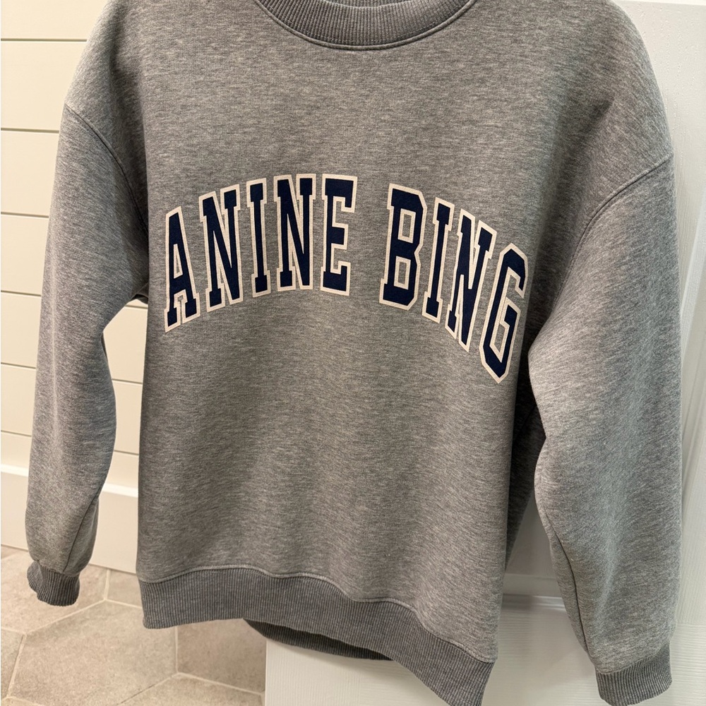 Anine Bing Charcoal Crew Neck Sweatshirt